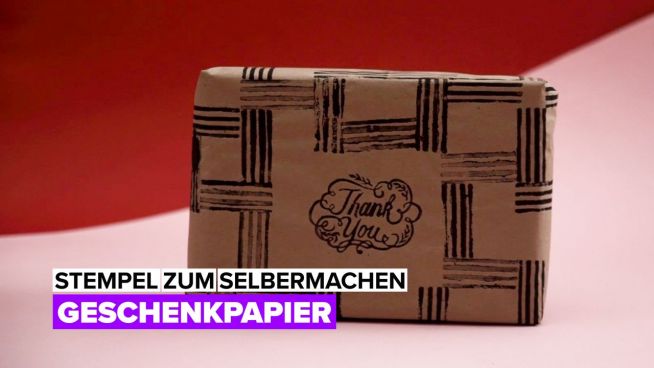 Stempel zum Selbermachen: Geschenkpapier